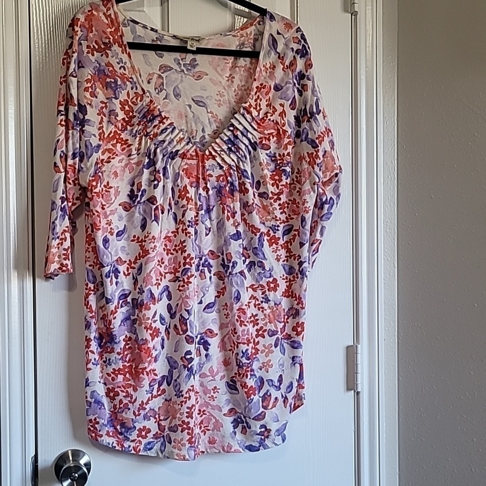 Lucky Brand Women's Cotton Floral  Tunic  Size  1X